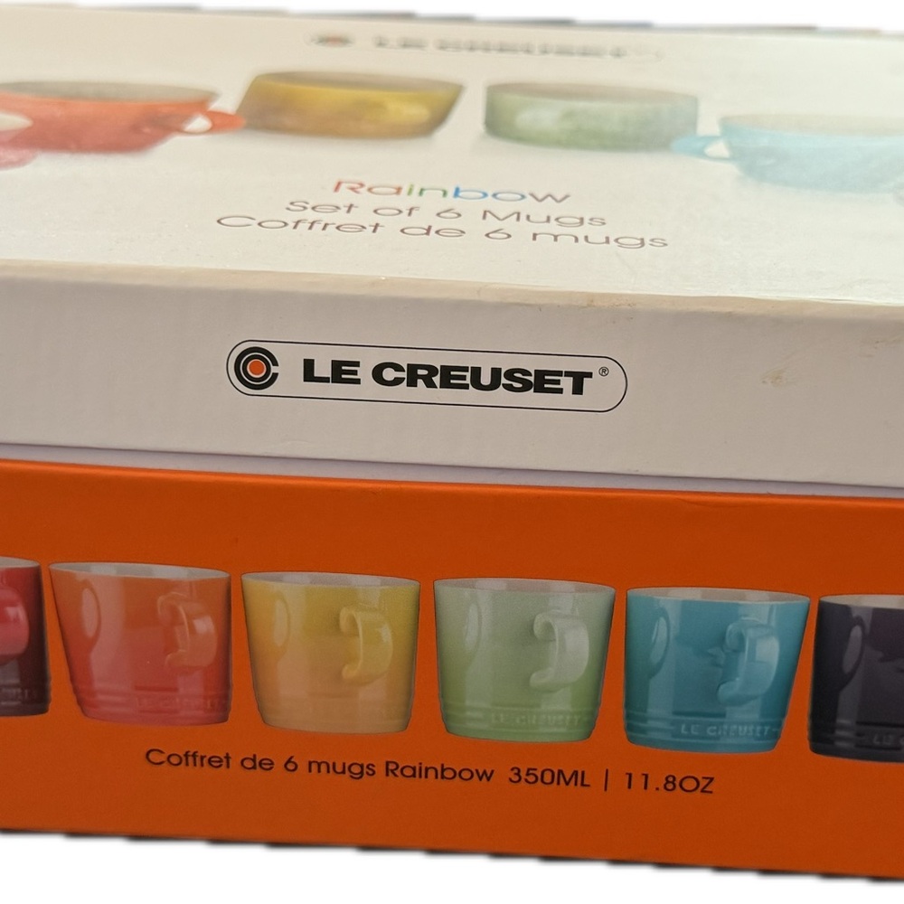 Le Creuset Rainbow Mug Collection - Set of 6. New in Box - Picture 2 of 7